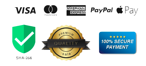 Garantía de compra segura: pago con Visa, Mastercard, American Express, PayPal y Apple Pay, conexión cifrada y calidad premium